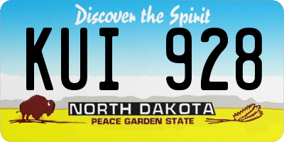 ND license plate KUI928