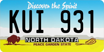ND license plate KUI931