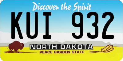 ND license plate KUI932