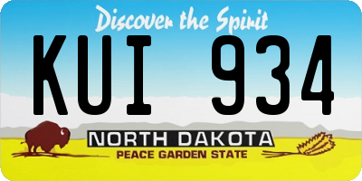 ND license plate KUI934