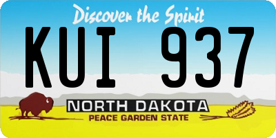 ND license plate KUI937