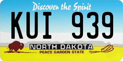 ND license plate KUI939