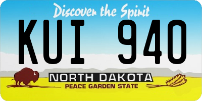 ND license plate KUI940