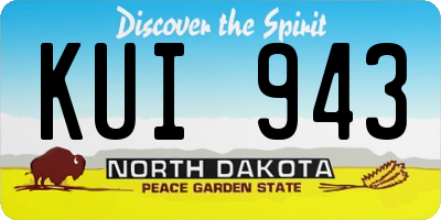 ND license plate KUI943