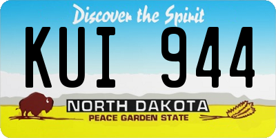 ND license plate KUI944