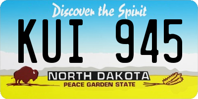 ND license plate KUI945