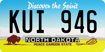 ND license plate KUI946