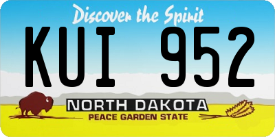 ND license plate KUI952