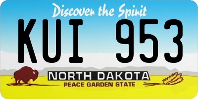 ND license plate KUI953