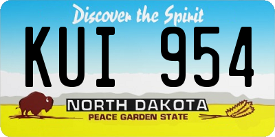 ND license plate KUI954