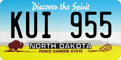 ND license plate KUI955