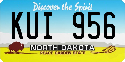 ND license plate KUI956