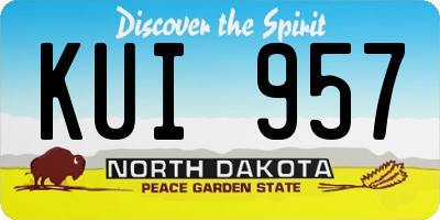 ND license plate KUI957