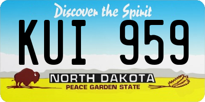 ND license plate KUI959