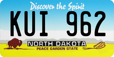 ND license plate KUI962