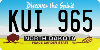 ND license plate KUI965