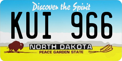 ND license plate KUI966