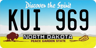ND license plate KUI969