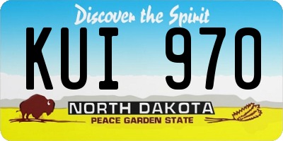 ND license plate KUI970