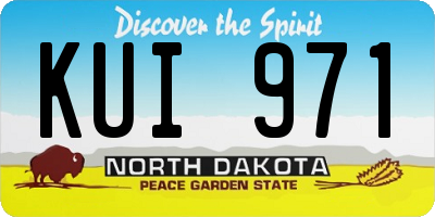 ND license plate KUI971