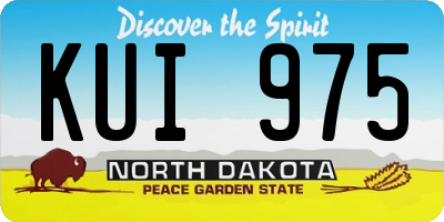 ND license plate KUI975