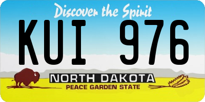 ND license plate KUI976