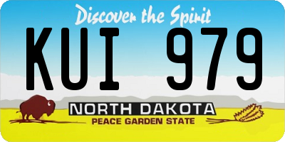 ND license plate KUI979