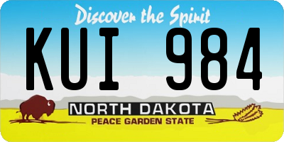 ND license plate KUI984