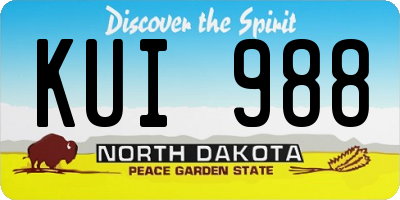 ND license plate KUI988