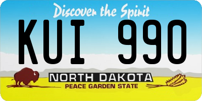 ND license plate KUI990