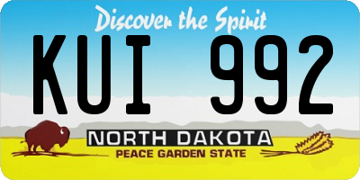 ND license plate KUI992