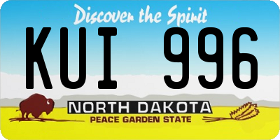 ND license plate KUI996