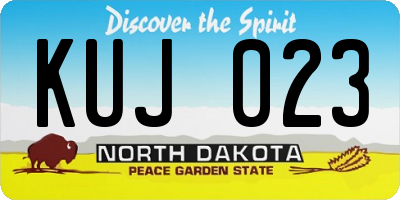 ND license plate KUJ023