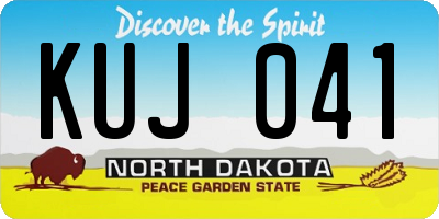 ND license plate KUJ041