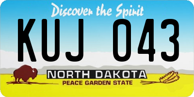 ND license plate KUJ043