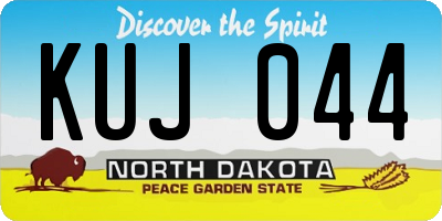 ND license plate KUJ044
