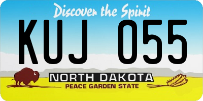 ND license plate KUJ055