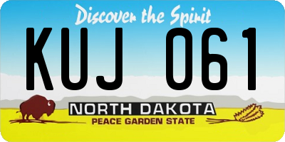 ND license plate KUJ061