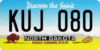 ND license plate KUJ080