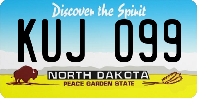 ND license plate KUJ099