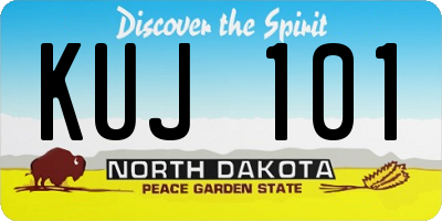 ND license plate KUJ101