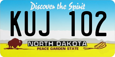 ND license plate KUJ102