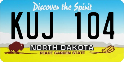 ND license plate KUJ104