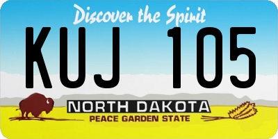 ND license plate KUJ105