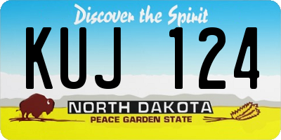 ND license plate KUJ124