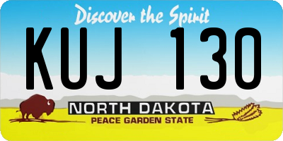 ND license plate KUJ130