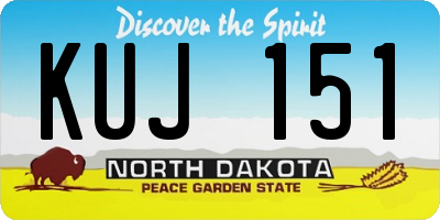 ND license plate KUJ151