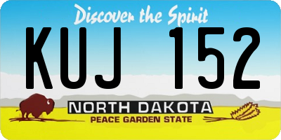 ND license plate KUJ152