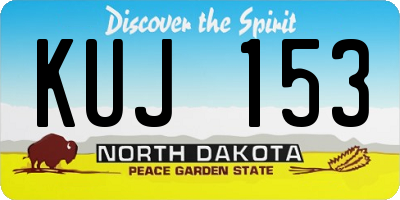 ND license plate KUJ153