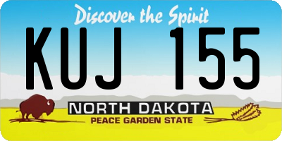 ND license plate KUJ155